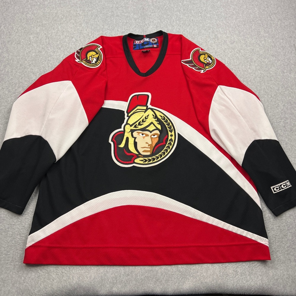VTG CCM Ottawa Senators Jersey Men's XXL Red Alternate Air Knit NHL 90s Canada